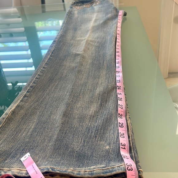 AZI Nordstrom Jeans Embellished Sparkle Bling Western Country Wide Leg sz 30 EUC - Picture 14 of 17